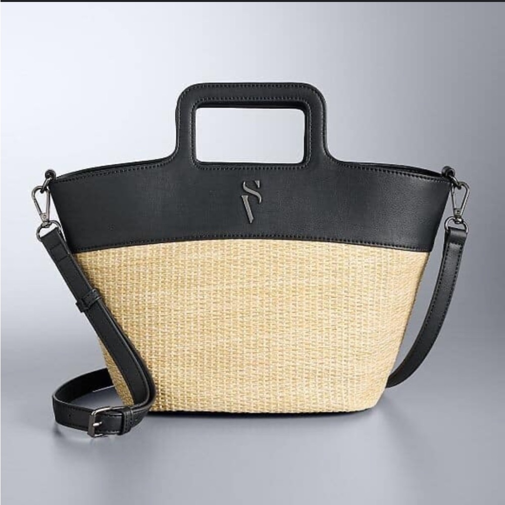 Women’s Simply Vera Vera Wang Top Handle Straw Satchel Bag